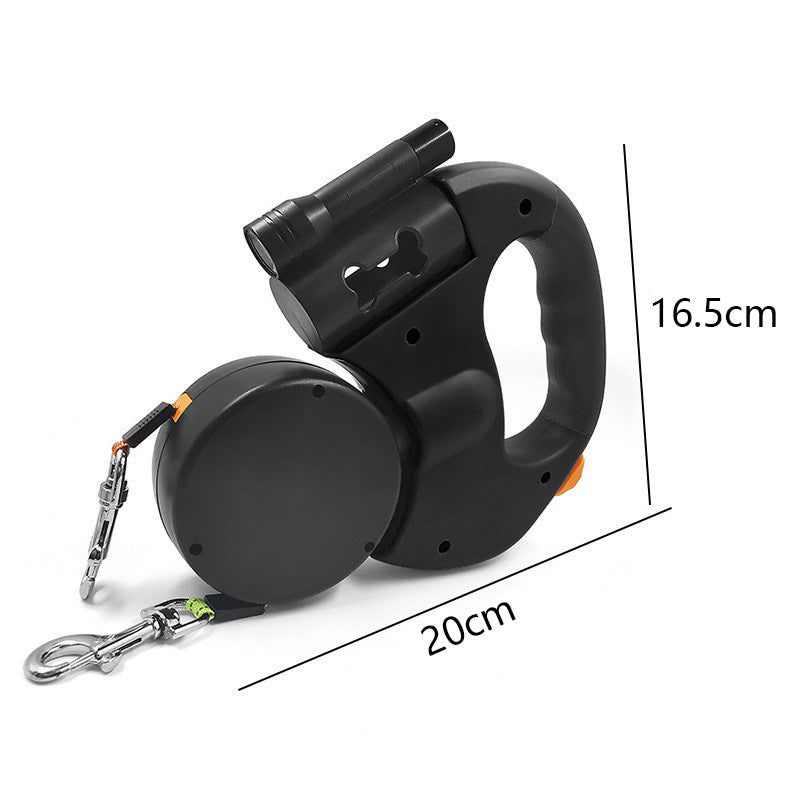 Laisse rétractable Olva lampe LED allumée vue de profil