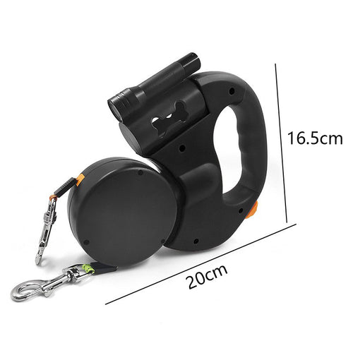 Laisse rétractable Olva lampe LED allumée vue de profil