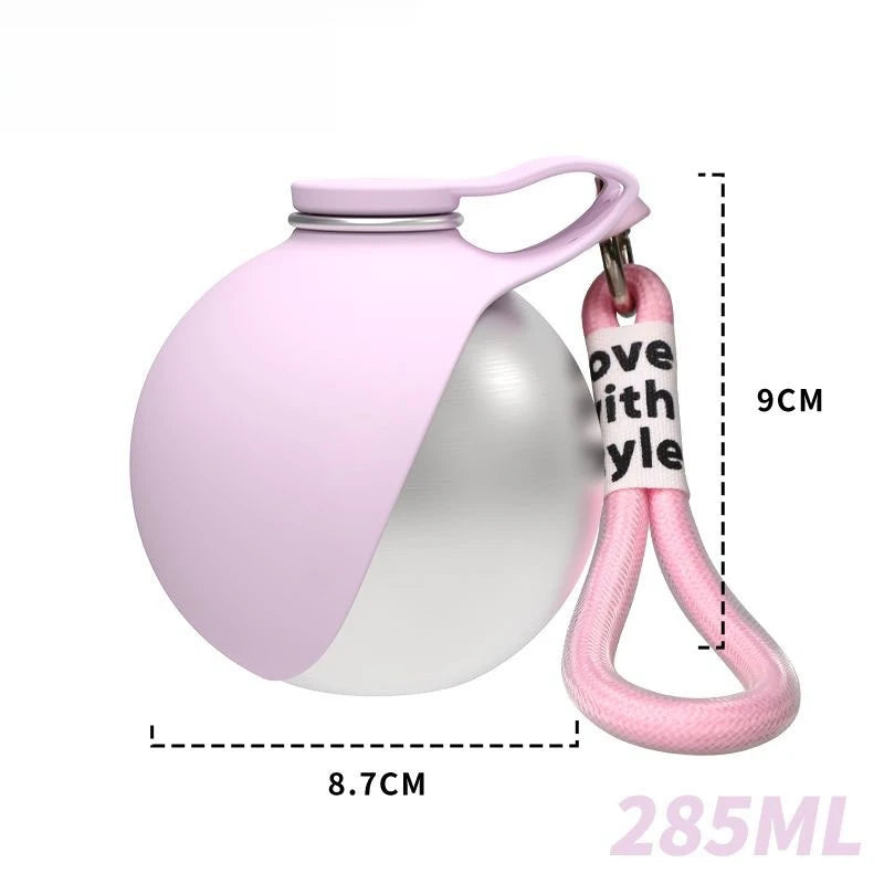 Gourde nomade Olva rose vue de face dimensions