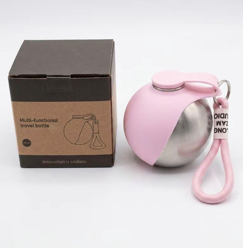 Gourde nomade Olva rose avec boîte packaging