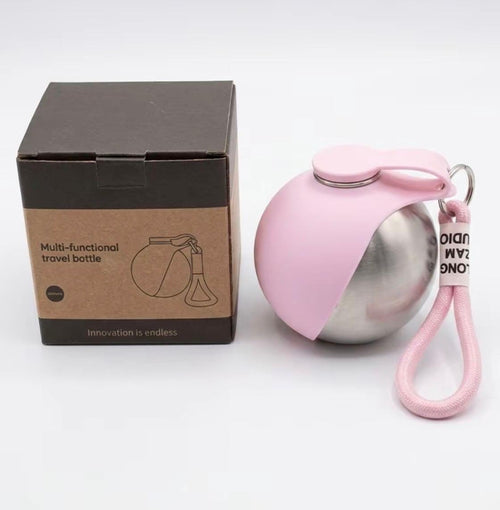 Gourde nomade Olva rose avec boîte packaging