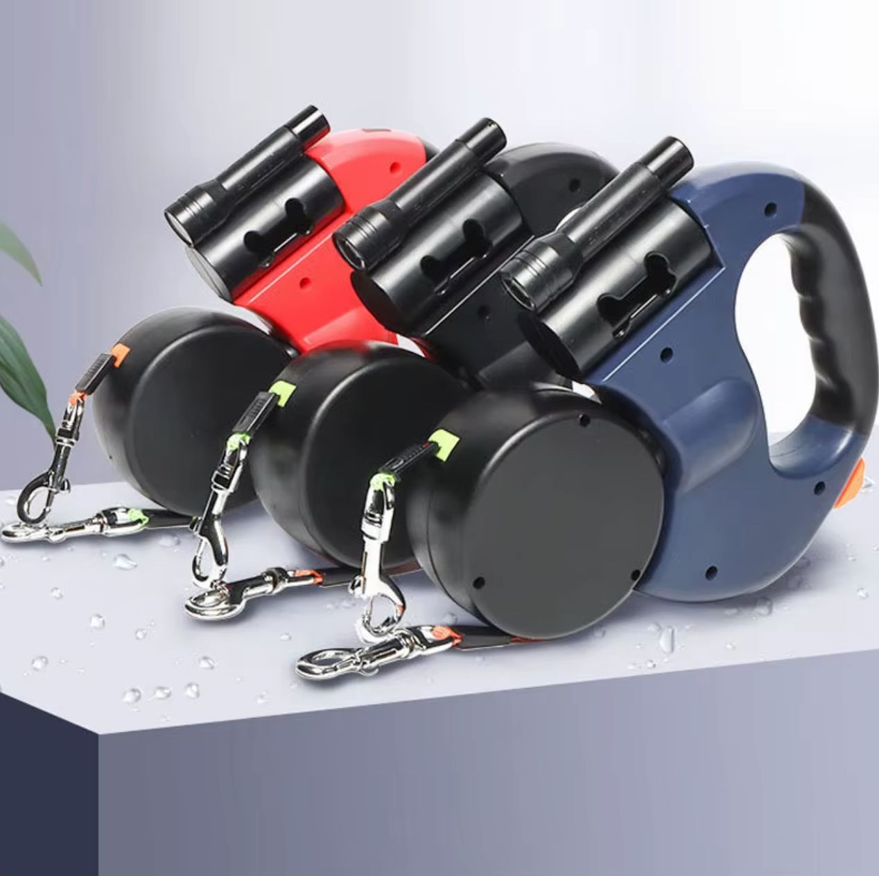 Laisse rétractable Olva bouton LED et verrouillage